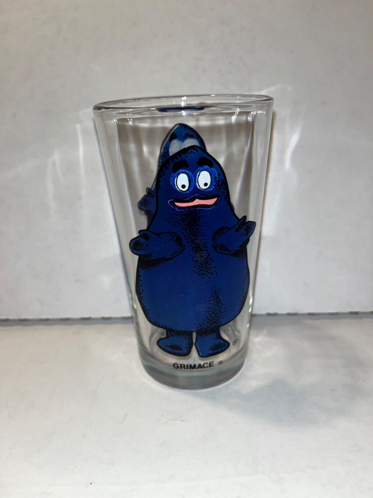 Vintage McDonalds Blue Grimace Collector Series Glass 1970\'s