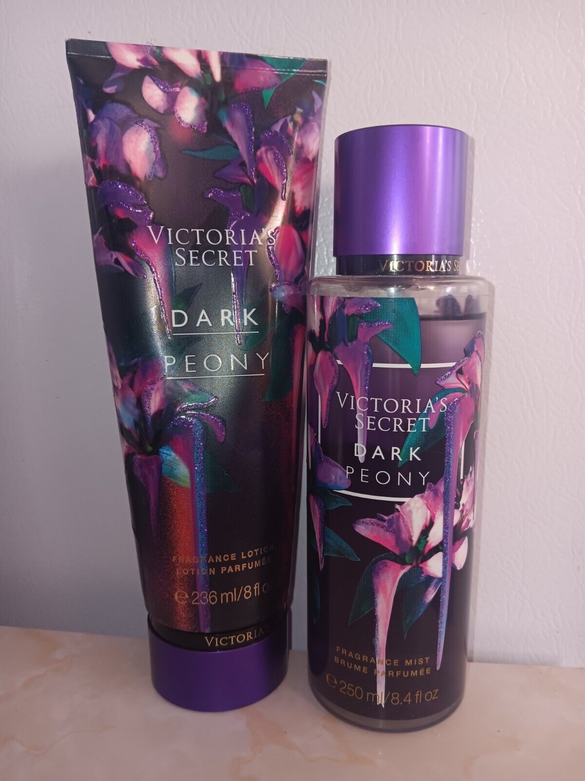 Victoria\'s Secret Dark Peony 8.4oz Fragrance Mist and 8oz Body Lotion