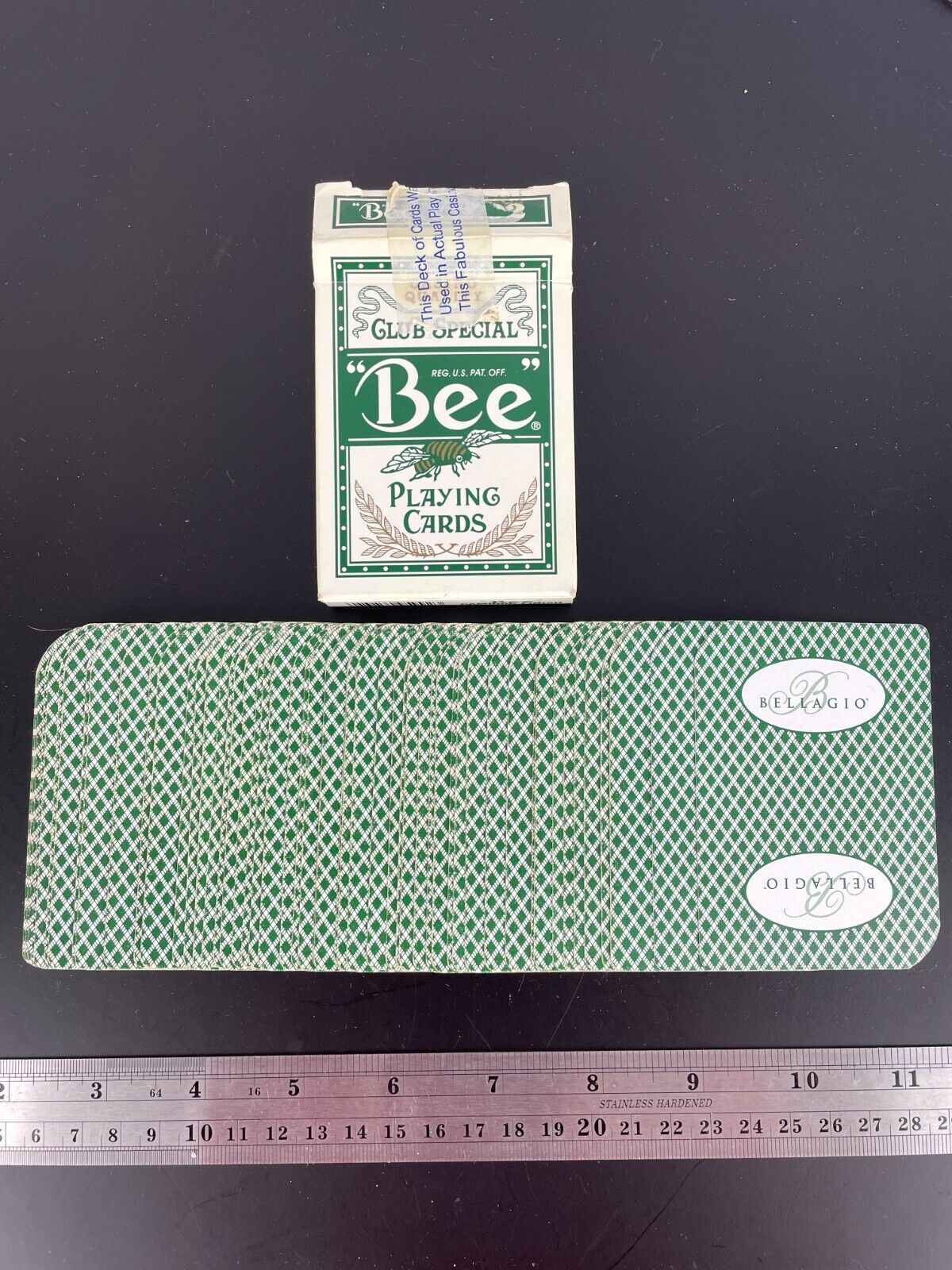 BELLAGIO PLAYING CARDS Deck Used In Casino LAS VEGAS Bee Club Special GREEN