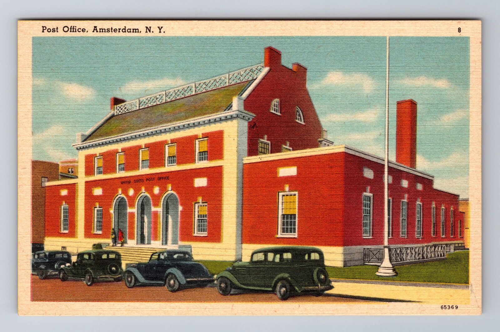 Amsterdam NY-New York, United States Post Office, Antique, Vintage Postcard