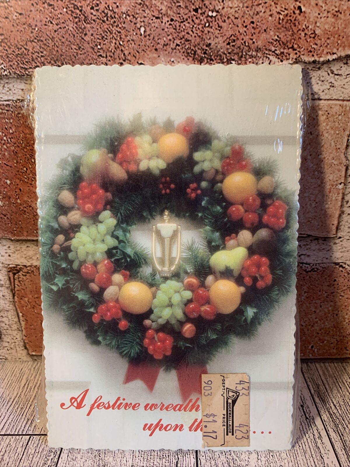 VTG GRAND AWARD Christmas Originals Postcards 15 Christmas Holiday Wreath New