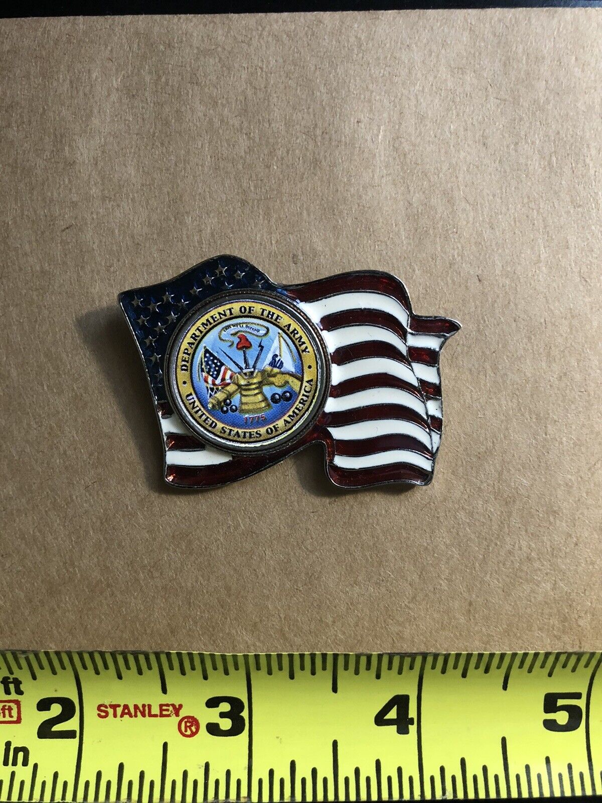Department of The Army U.S.A. - Pledge of Allegiance on Back Pin BB5.