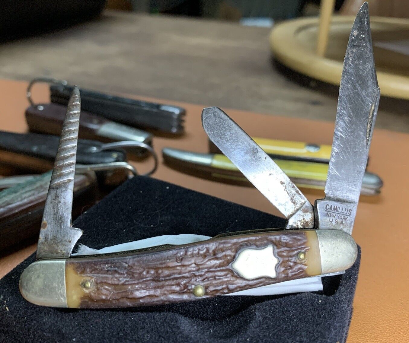 Vintage Camillus New York USA Pocket Knife 3-Blades