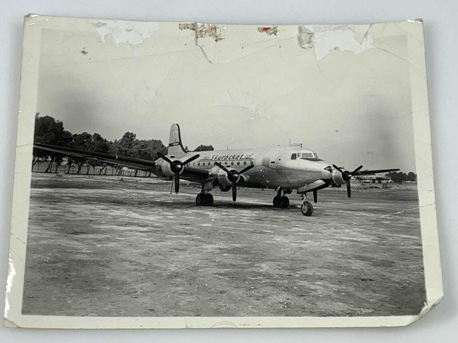 (Aa) Vintage FOUND PHOTO Photograph Snapshot 1252nd AAF NAFD-ATC C-54 Skyrocket 