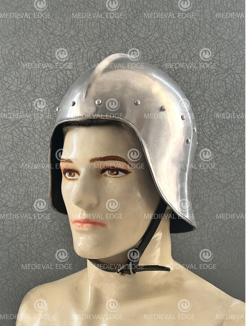 Medieval Open Face German Sallet Helmet 18 Gauge Steel Cosplay Helmet