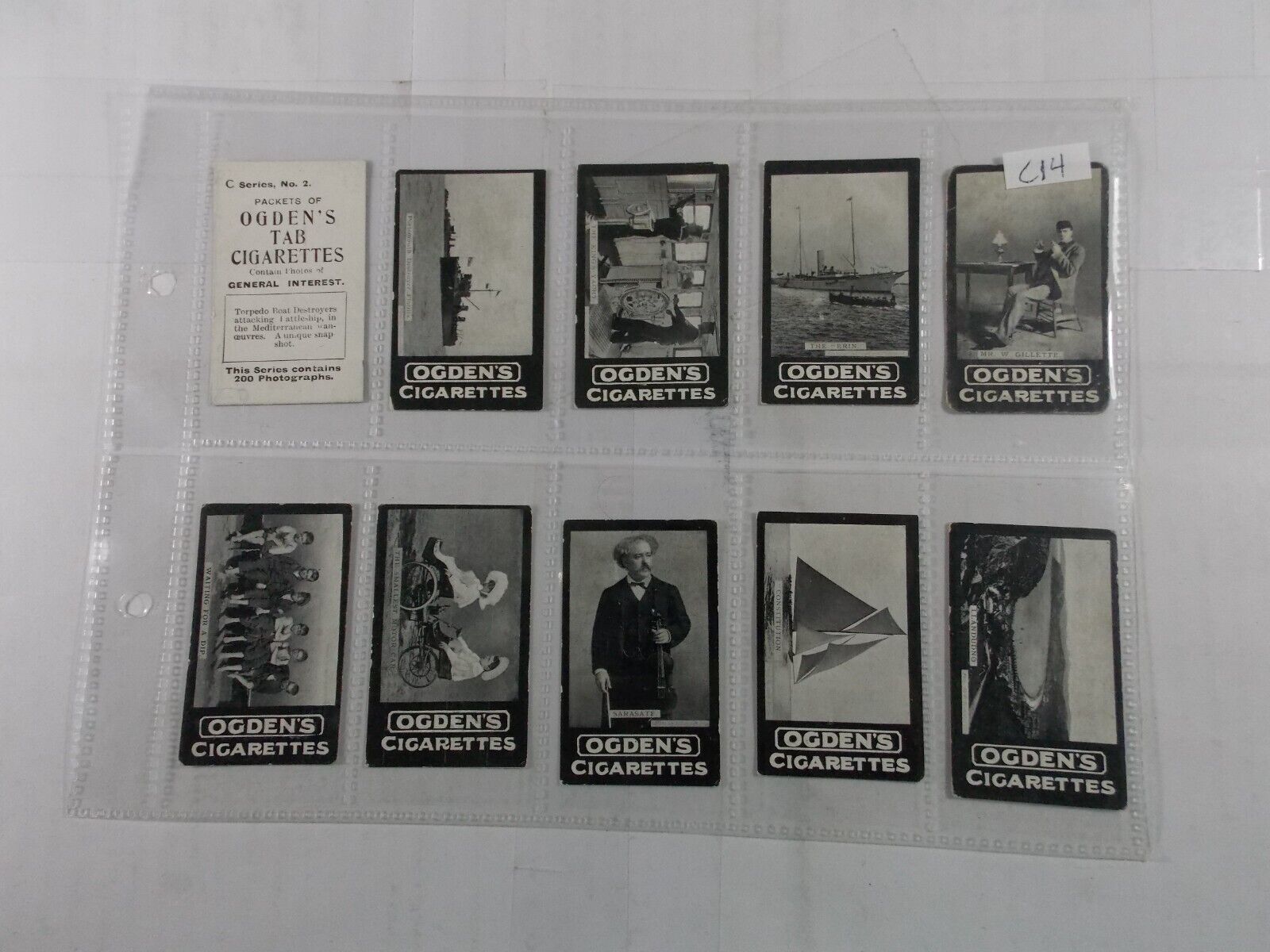 C14 Lot of 10 Ogdens Tabs Cigarette Cards Early 1900s