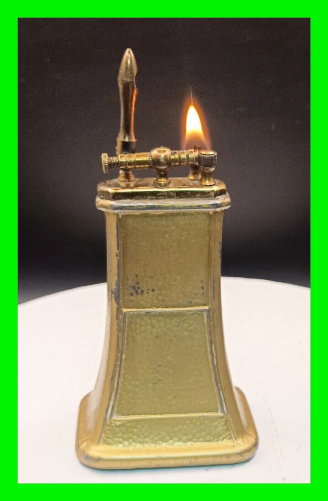 Antique 1929 Henry Schiff Petrol Lift Arm Table Lighter - In Working Condition 