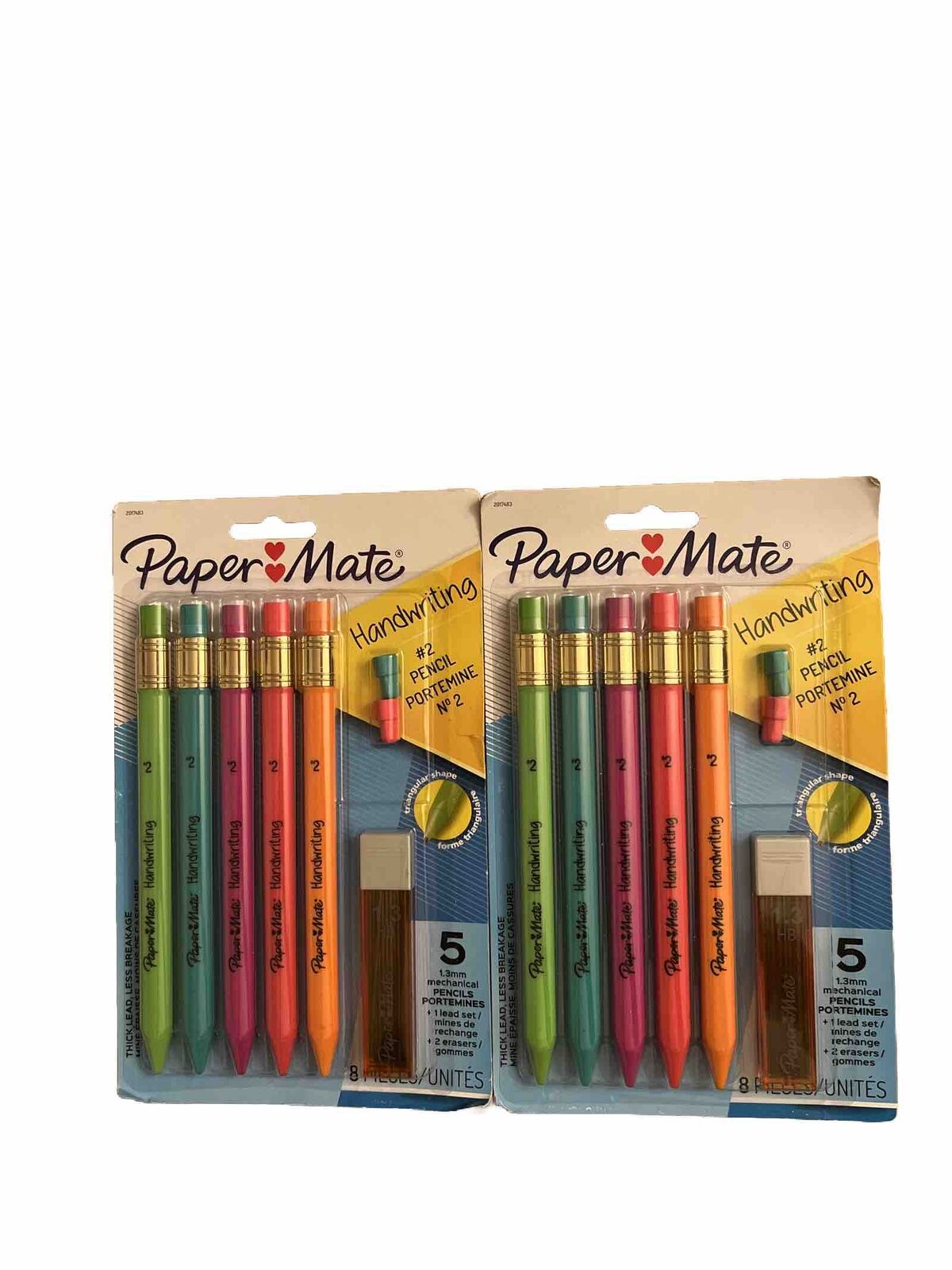 2pk Paper Mate #2 Handwriting Mechanical Pencils + Lead Refill & Erasers - 10ct