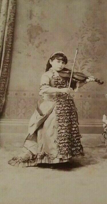 Rosie Wolff Violinist Violin Eisenmann Cabinet Card Photo Midget