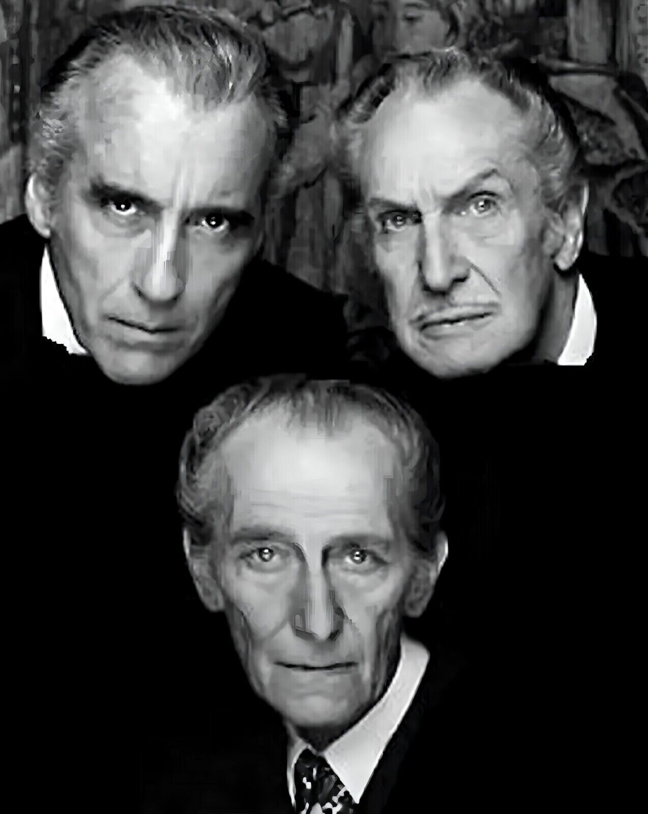 Christopher Lee Vince Price Peter Cushing Photograph Horror Print Photo Picture