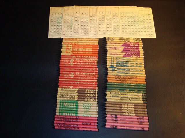Vintage Keno Marker Pencils – 13 Different Casinos, 80 Total