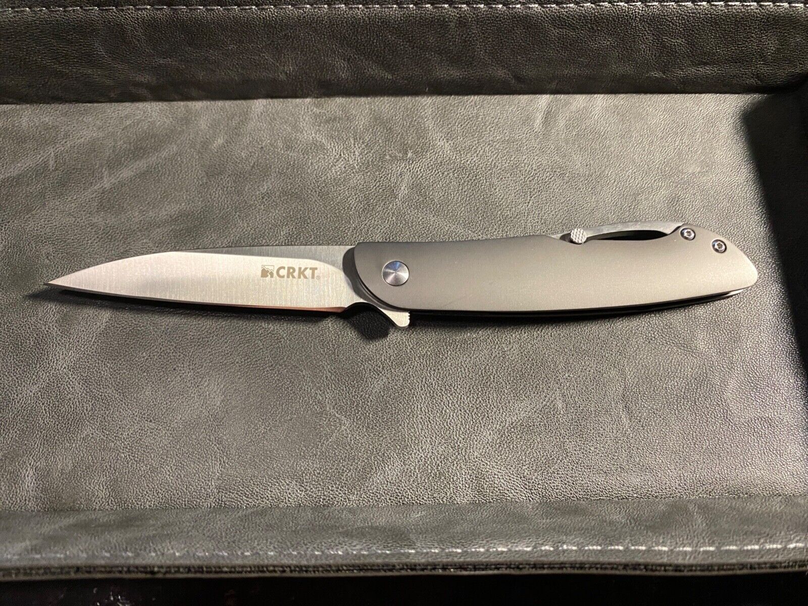 CRKT Knives Grey Swindle Folding Knife Ken Onion Wharncliffe K240XXP