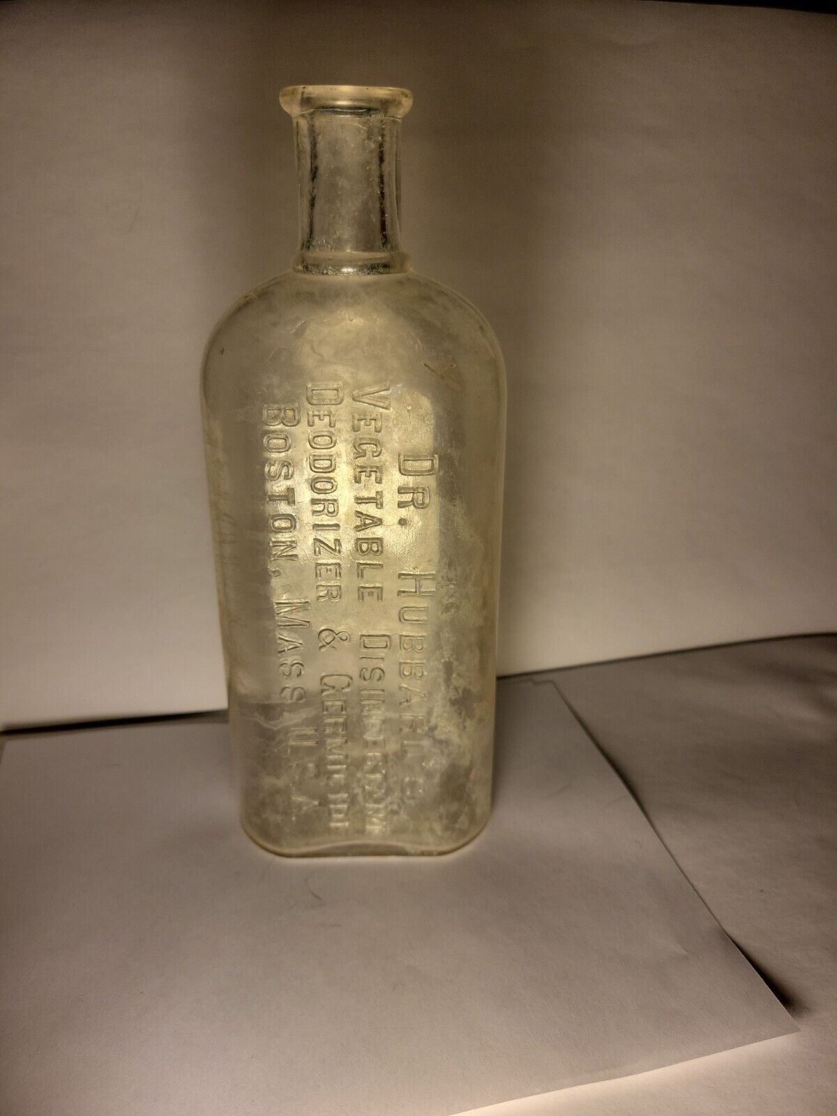 Antique Glass Bottle Dr. Hubbards 