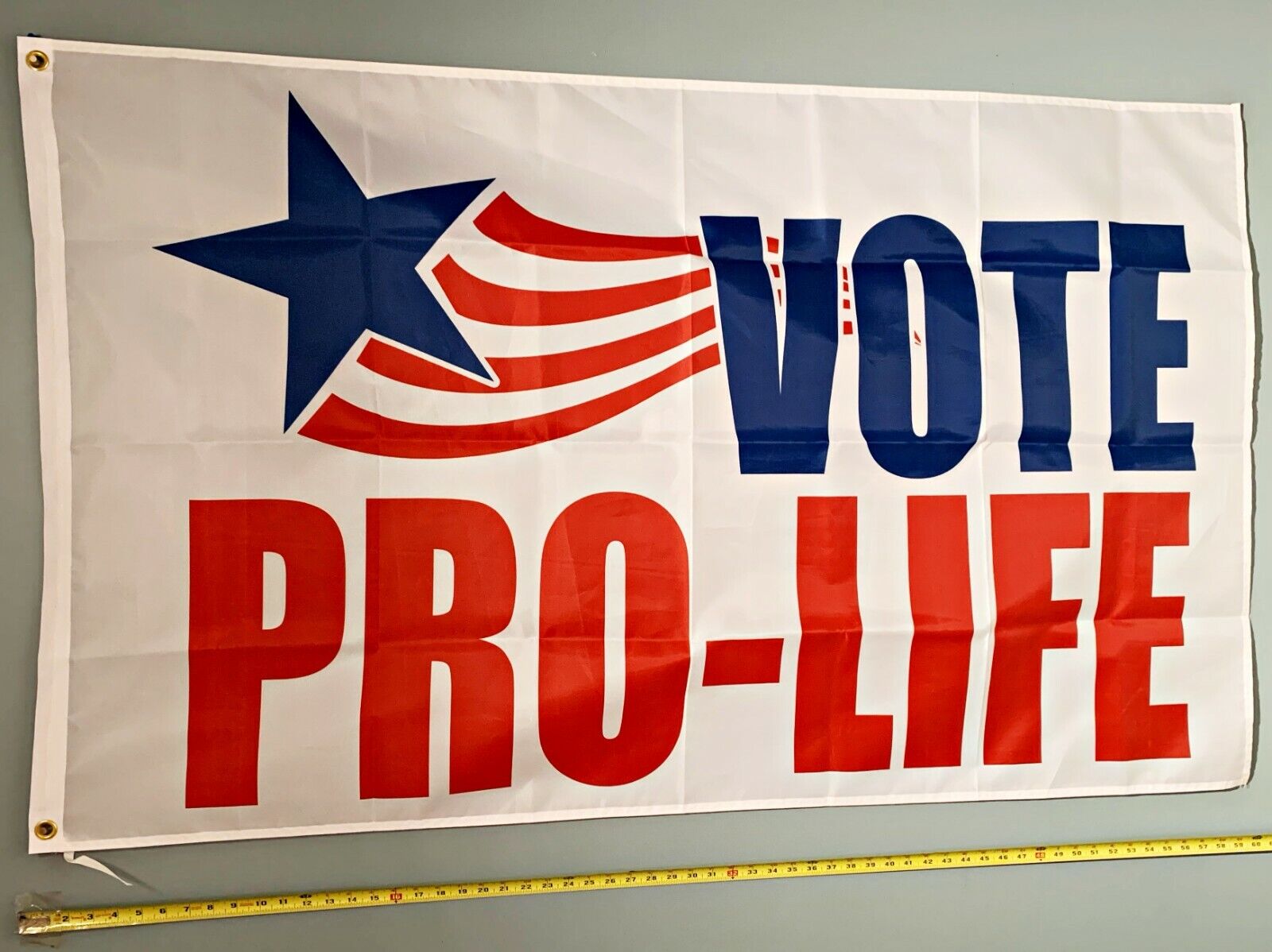 PRO LIFE FLAG *FREE SHIP USA SELLER* Vote Pro Life 1 Star Abortion USA Sign 3x5