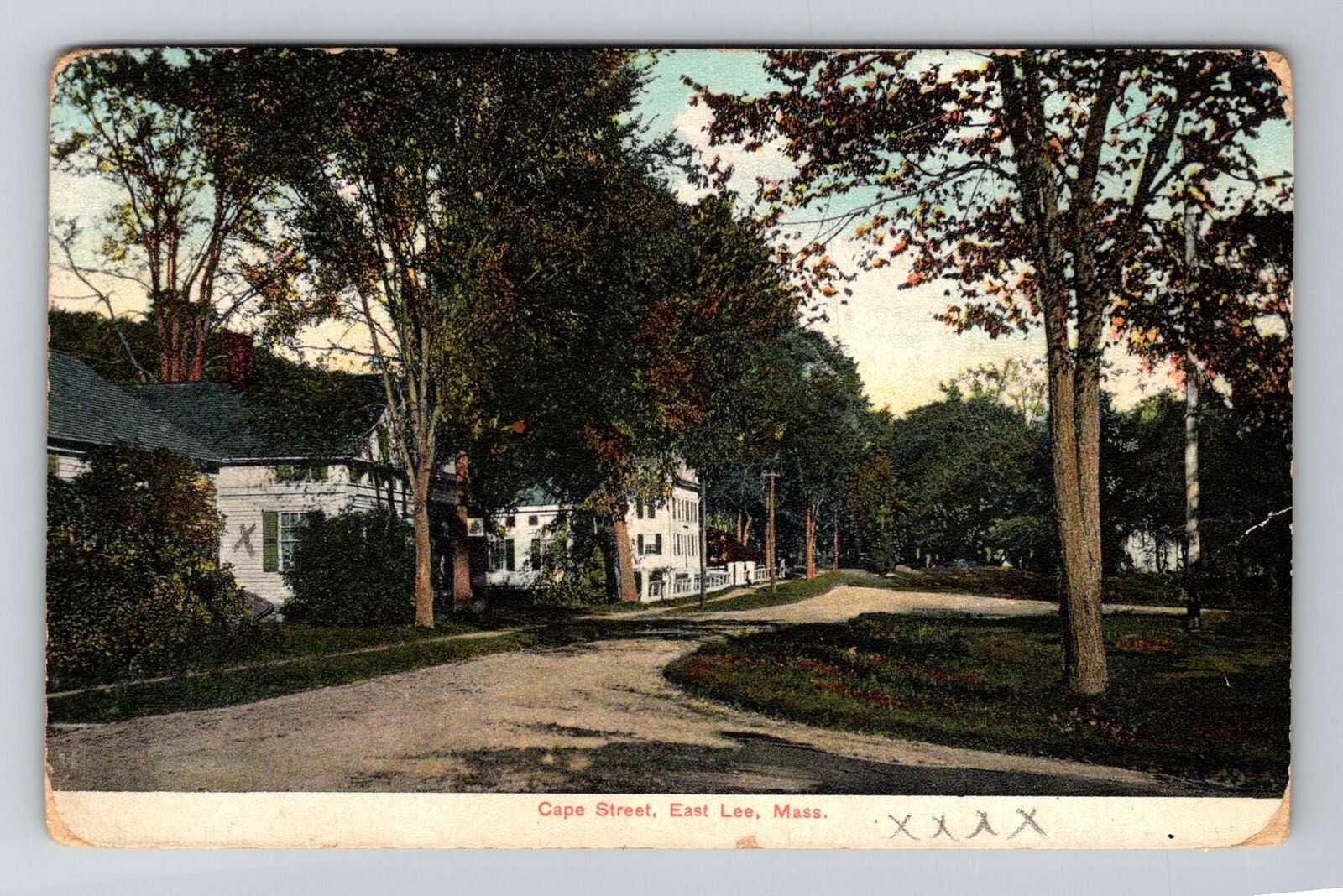 East Lee, MA-Massachusetts, Cape Street Antique c1907, Vintage Souvenir Postcard