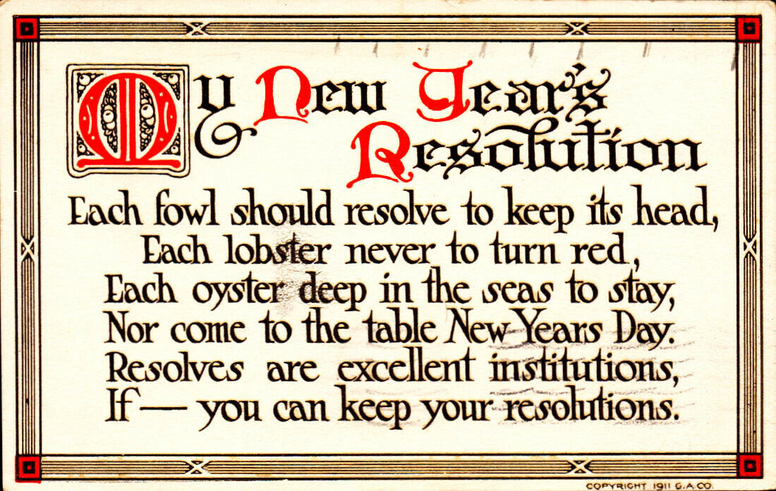 New Year\'s Resolution - Posted 1911 - Postcard