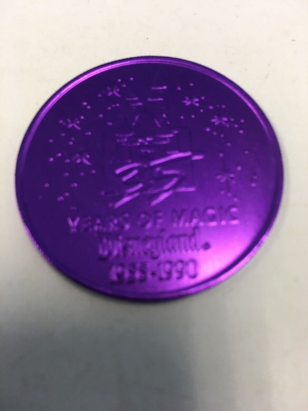 Disneyland 35th Anniversary Commemorative Promotional Purple Coin