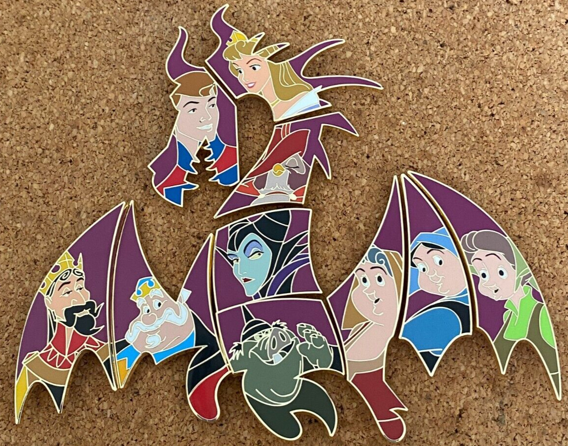 COMPLETE DRAGON Sleeping Beauty 65th ANNIVERSARY 10 pin Disney set mystery