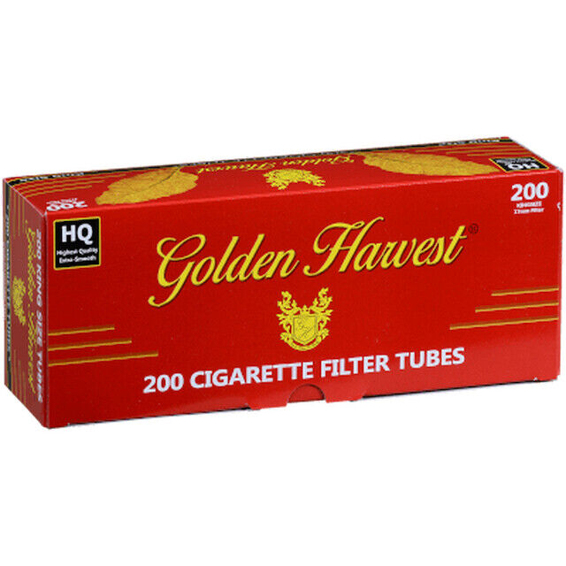 Golden Harvest RED  King Size Cigarette Filter Tubes 200 Count Per Box (50 Bo...