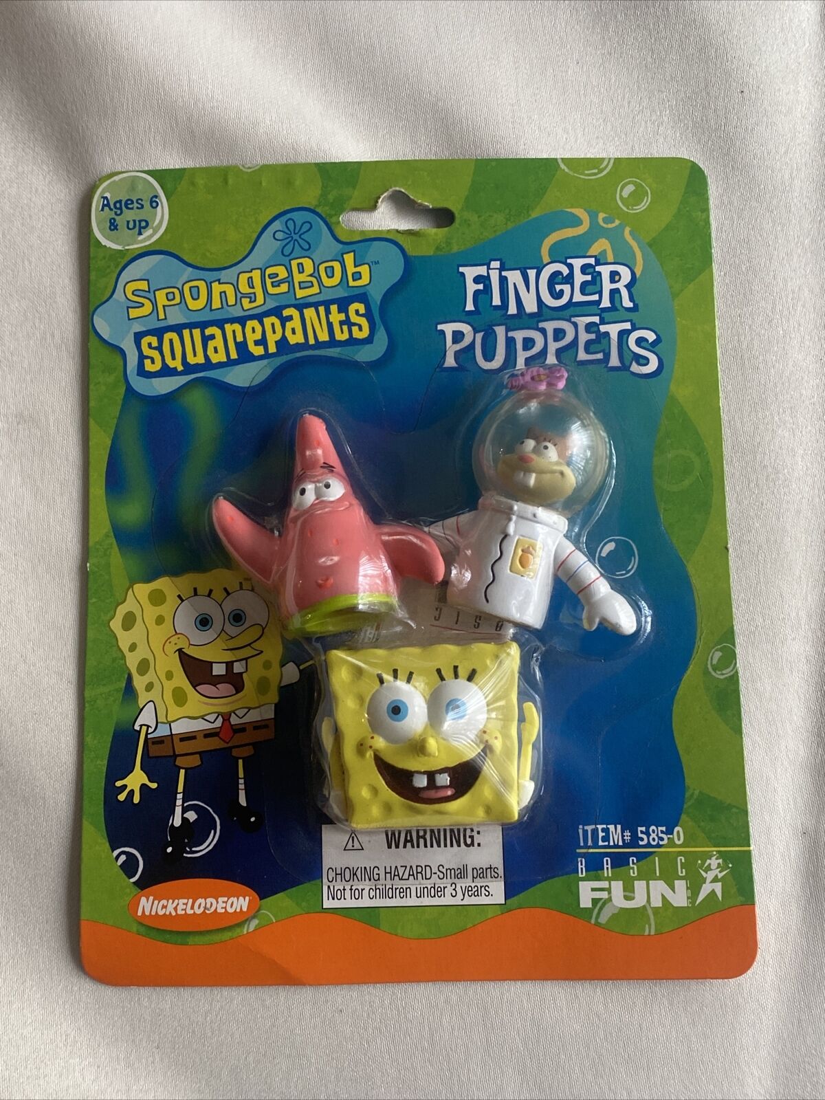 Vintage New 2001 SpongeBob SquarePants Finger Puppets Basic Fun ~ RARE