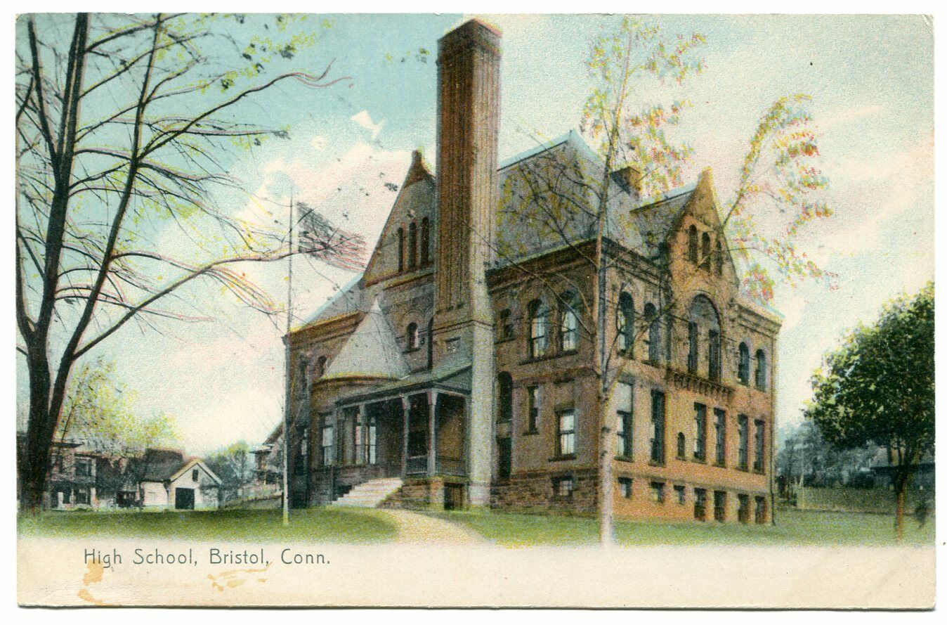 Bristol, Conn. High School, c. 1901-07. Rotograph. Unused. Connecticut.