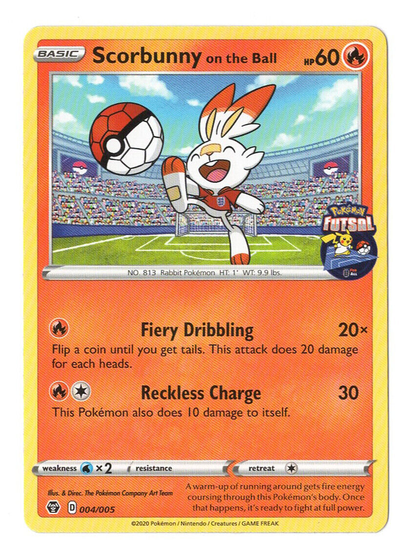 Pokémon Card Scorbunny on the Ball Futsal Promo NEW & Factory Sealed 004/005