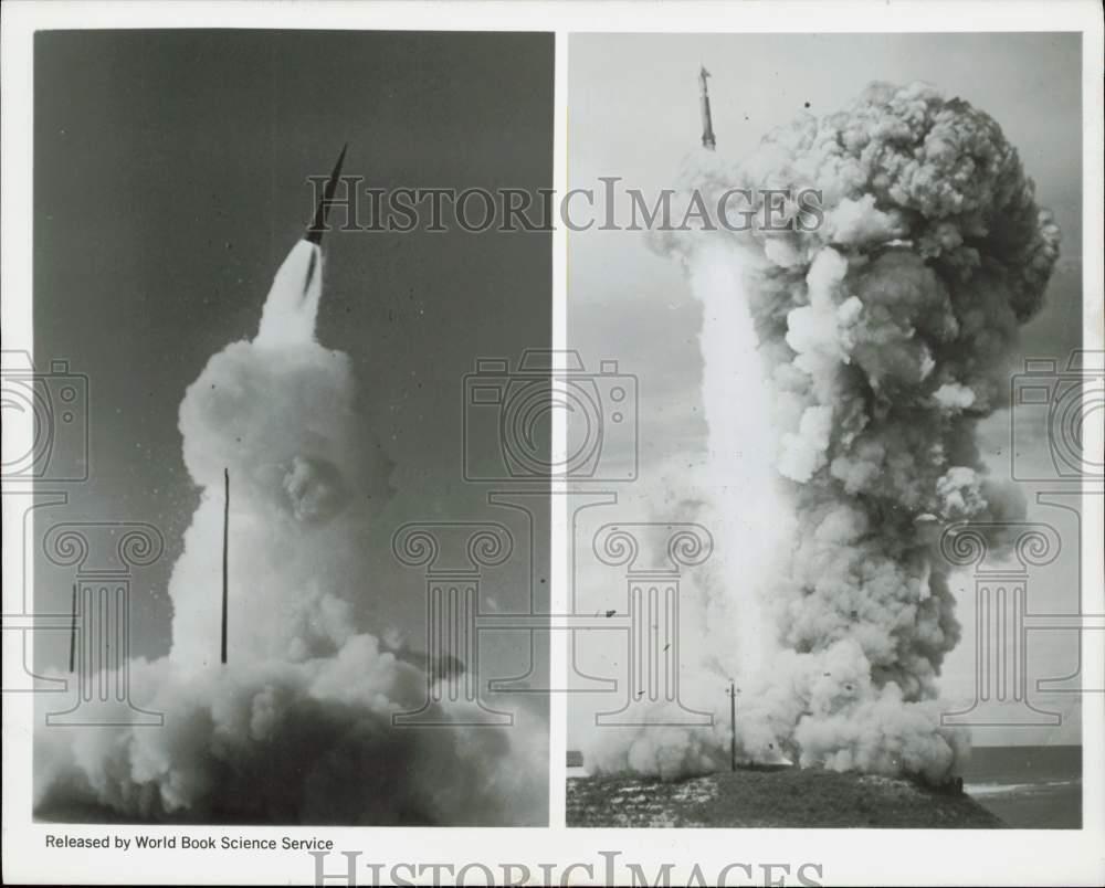 1968 Press Photo Firing of Sprint & Spartan Intercontinental Guided Missiles
