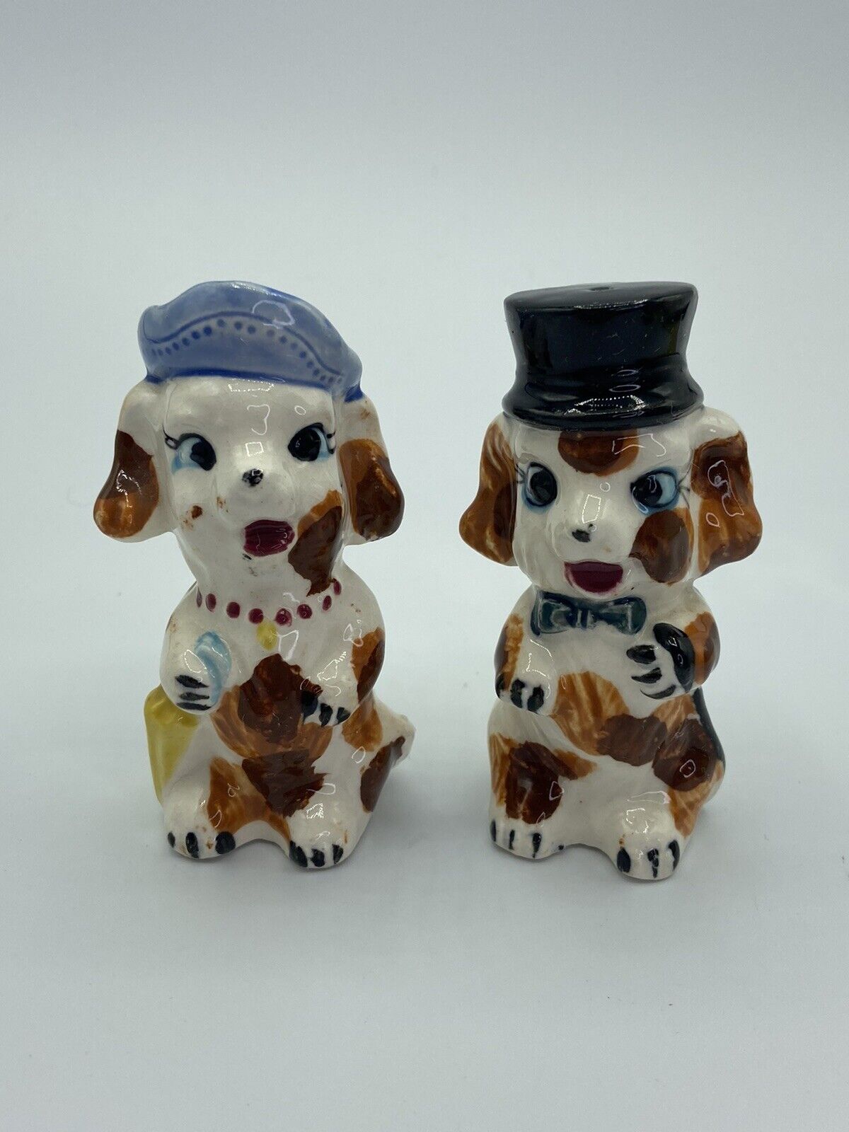 Pair of Vintage Puppy Dog Salt and Pepper Shakers Japan