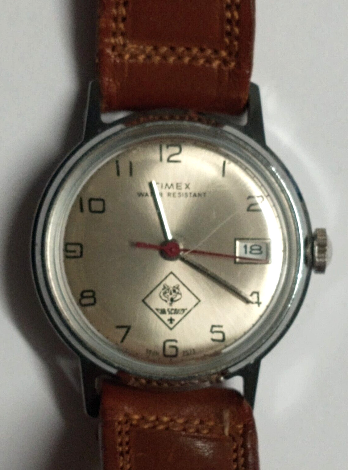 Timex Cub Scout Wrist Watch w/ Leather Kreisler Band Vintage c1970s *Works*
