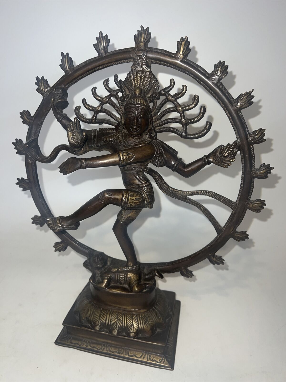 Vintage Shiva Nataraja Statue, Dancing Hindu God, Brass?,  15” tall, 10lb. (read