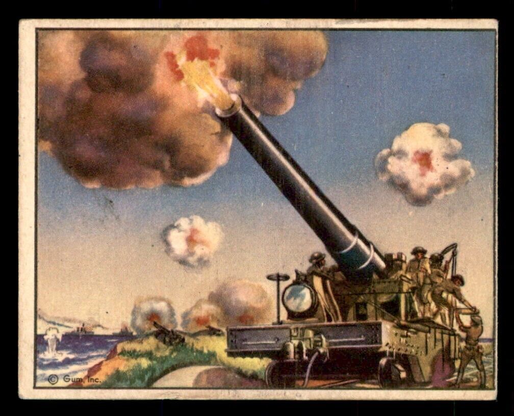 1939 Gum World In Arms #1 Fortifications U.S. Quick-Firing Rail Gun VG/EX *d2