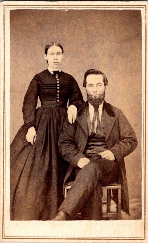 Man & Woman in 1860s Fashion, CDV Photo, #1941