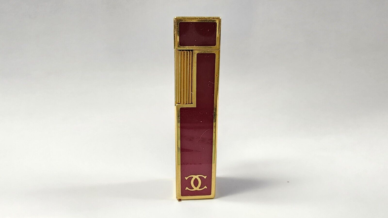 Vintage Cartier Gas Lighter Roller Red And Gold