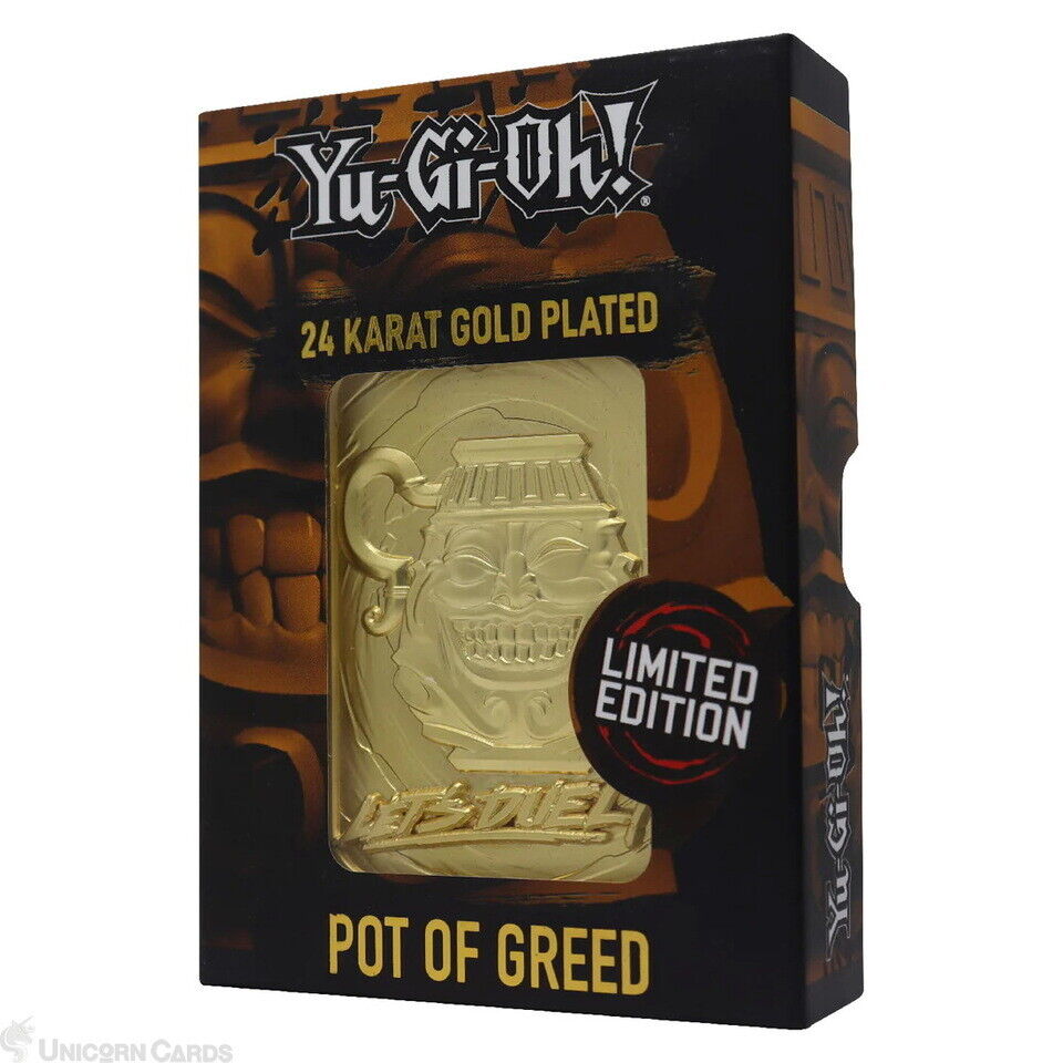 Yu-Gi-Oh Limited Edition 24K Gold Plated Collectable Metal Card - Pot of Greed