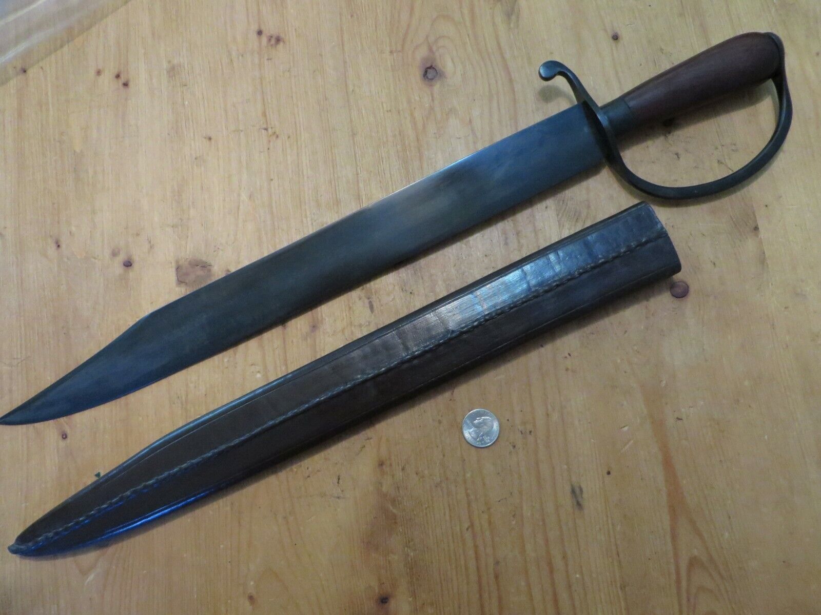 Alabama Confederate Bowie Knife w/ Leather Sheath - Exact Copy of the Original