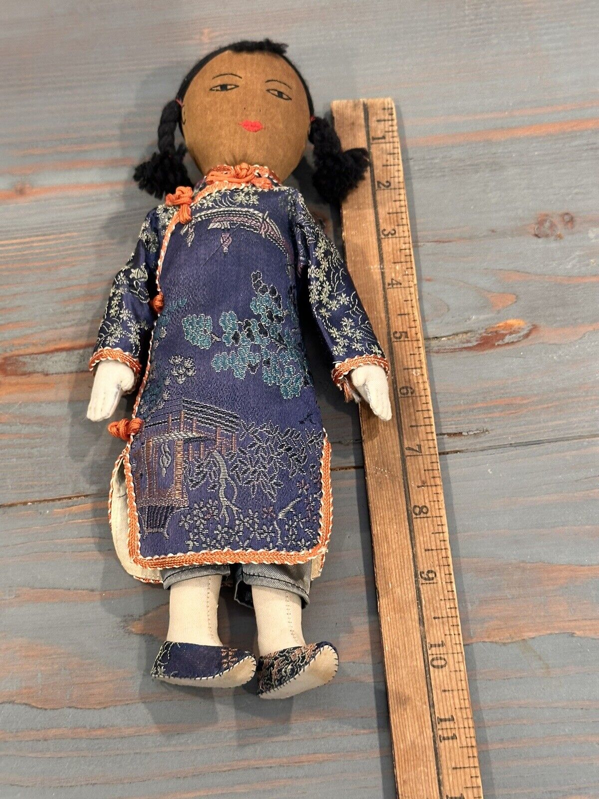 Vintage Ada Lum 11”  Doll/ Chinese Asian Girl Cloth Doll Hong Kong, China