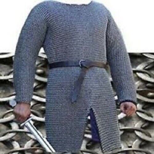 Round Riveted With Flat Warser Chainmail shirt 6 large Size full sleeve Hubergio