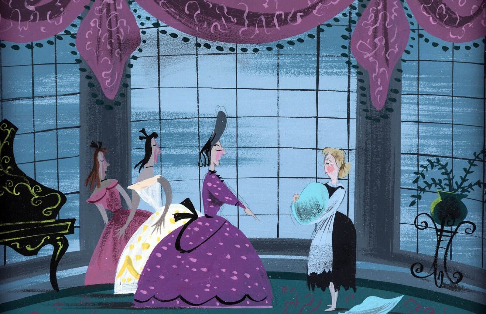 Mary Blair Disney Cinderella Evil Stepsisters Anastasia Drizella Tremaine Print