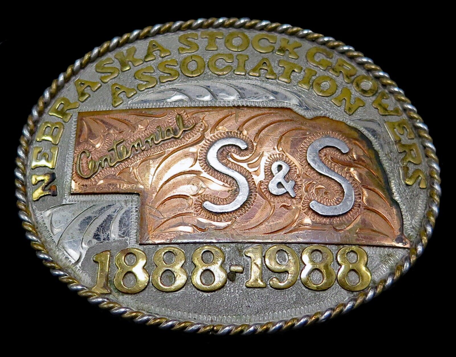 Nebraska Stock Growers Association Frontier Cattlemen Vintage Belt Buckle