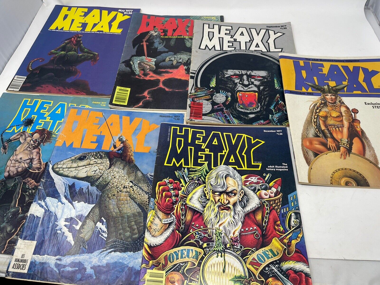 Heavy Metal Magazine Lot Of 7 Issues 6 From 1977 & 1 From 1983 Good Condition