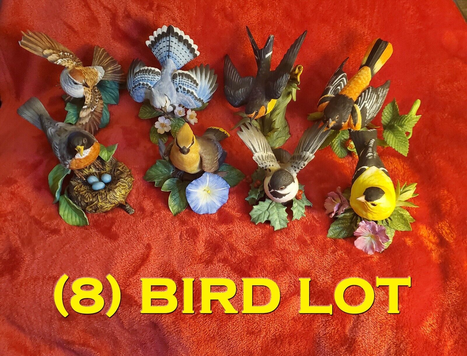 Vintage Lenox Fine Porcelain Bird Figurine LOT 8 Birds with some flaws