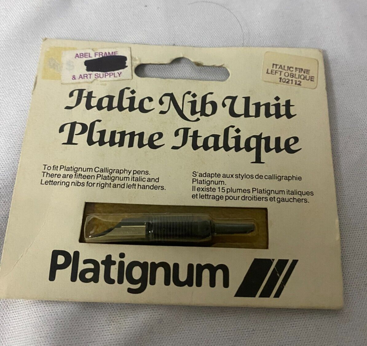 Vintage Platignum Italic Fine Nib Unit # 102112 Left Oblique