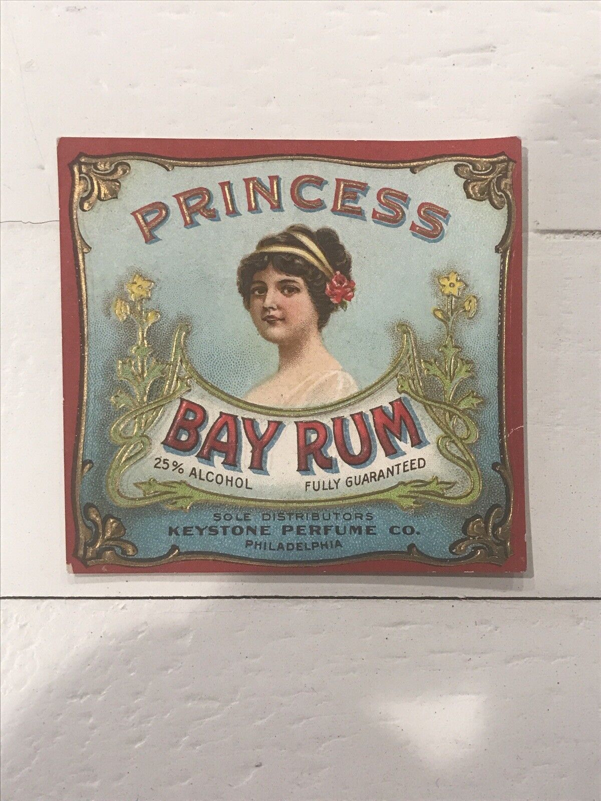 Vintage 1900’s Princess Bay Rum Shave Lotion Barbershop Label.Unused