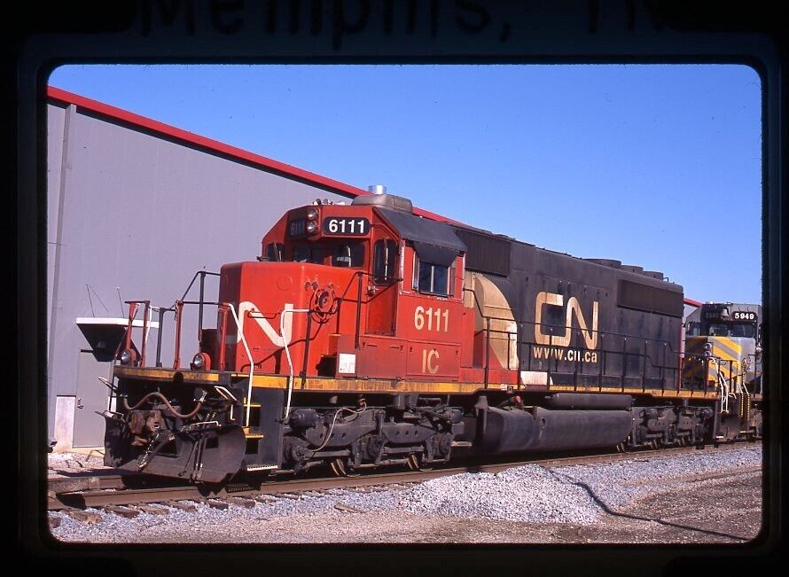Original Railroad Slide CN(IC) Canadian National 6111 SD40-2 at Memphis, TN