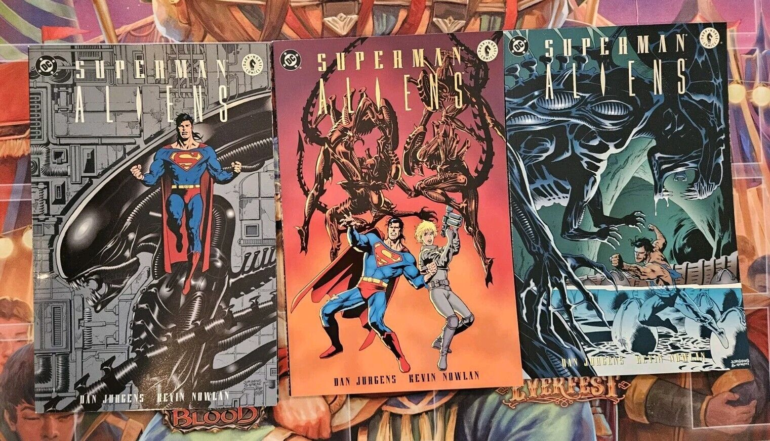 SUPERMAN ALIENS DC & DARK HORSE comic book (LOT OF 3) BOOKS # 1- 3  1995