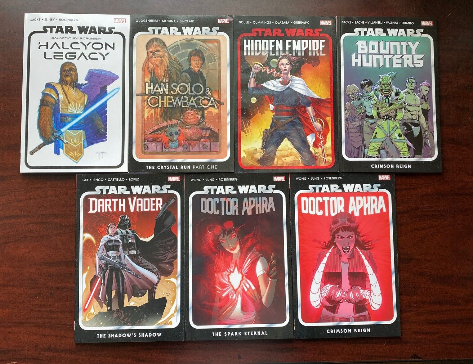 Lot of 7 NEW Star Wars Marvel Graphic Novel TPBs : Han Solo & Chewbacca & MORE
