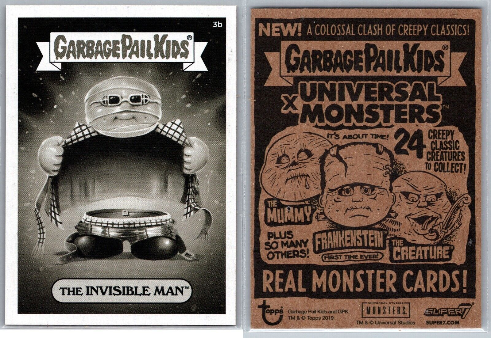 The Invisible Man Garbage Pail Kids GPK Universal Monsters Spoof Card