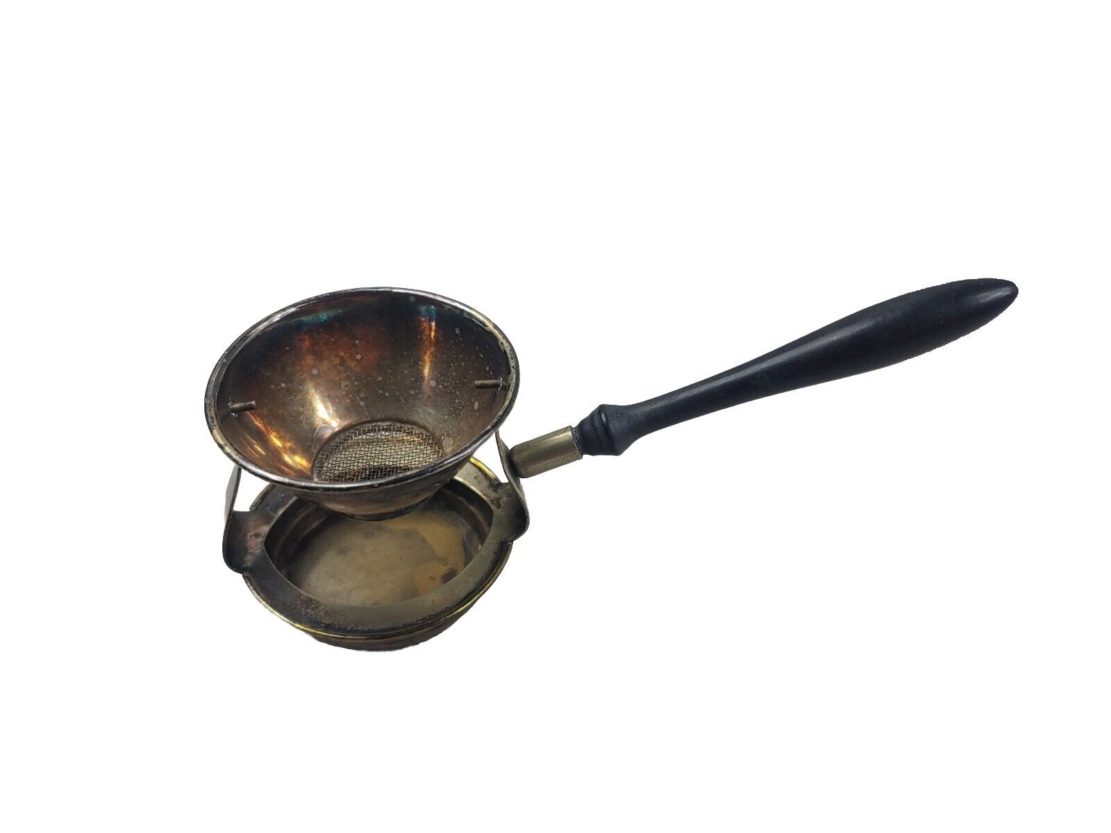 Antique 1910 Tea Leaf / Bag Strainer Utensil Brass