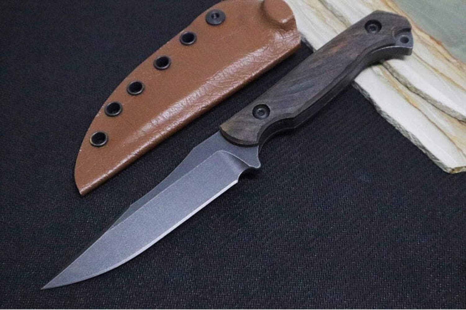 Toor Knives Krypteia Outlaw - Blackwashed Finished Blade / CPM-S35VN Steel / Ebo