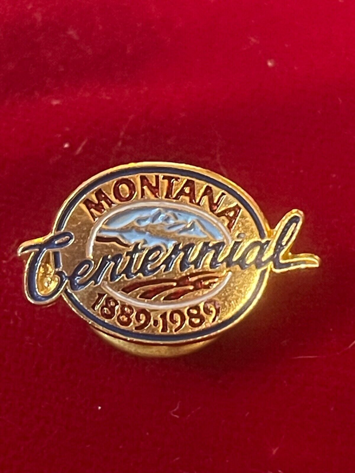 Vtg 1889-1989 Montana State Centennial Souvenir Enamel Lapel Pin .75\